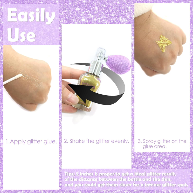 Body Glitter Spray, 30ML Loose Laser Body Shimmer Powder Holographic Hair Spray