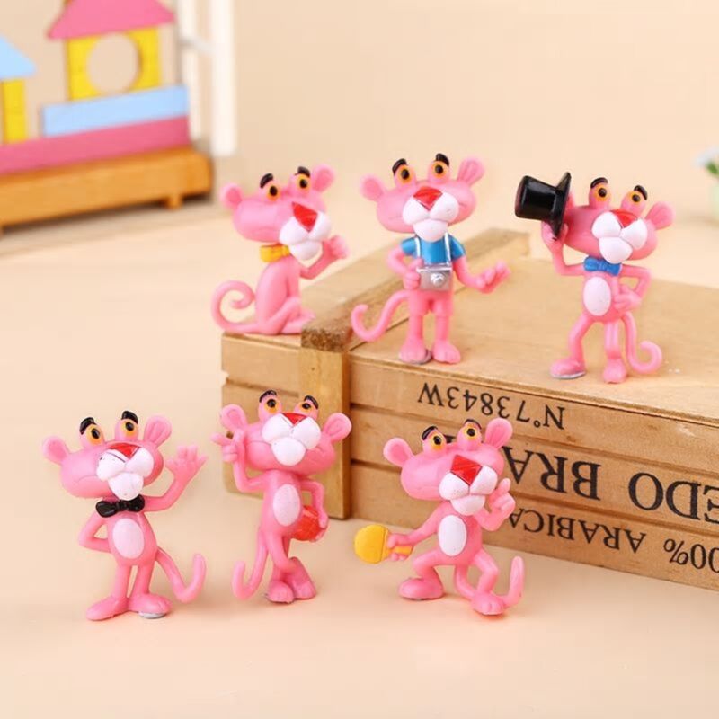 Pink Panther Cake Toppers (Set Of 6)  1-1/2" Tall