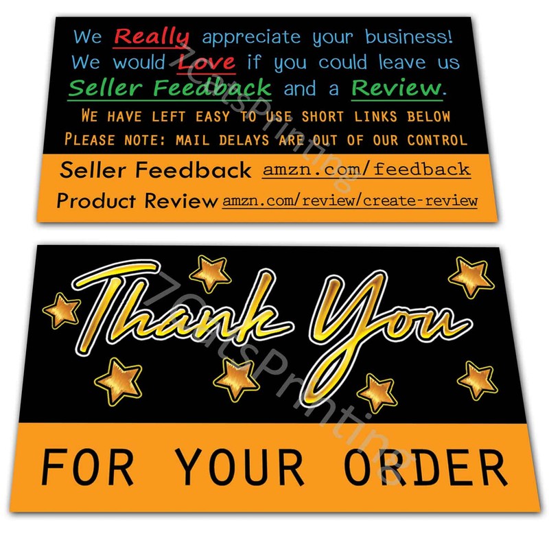 for Amazon Seller Thank You Cards Rating Product Review Request