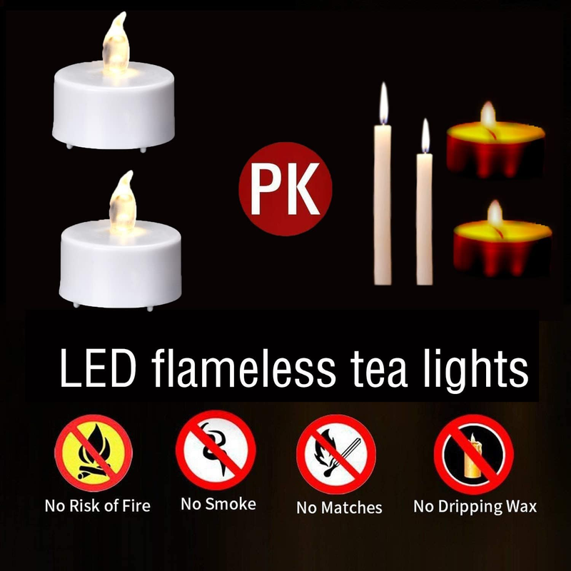 Battery Operated LED Tea Lights 24 PACK Flameless Votive Candles Lamp Warm White