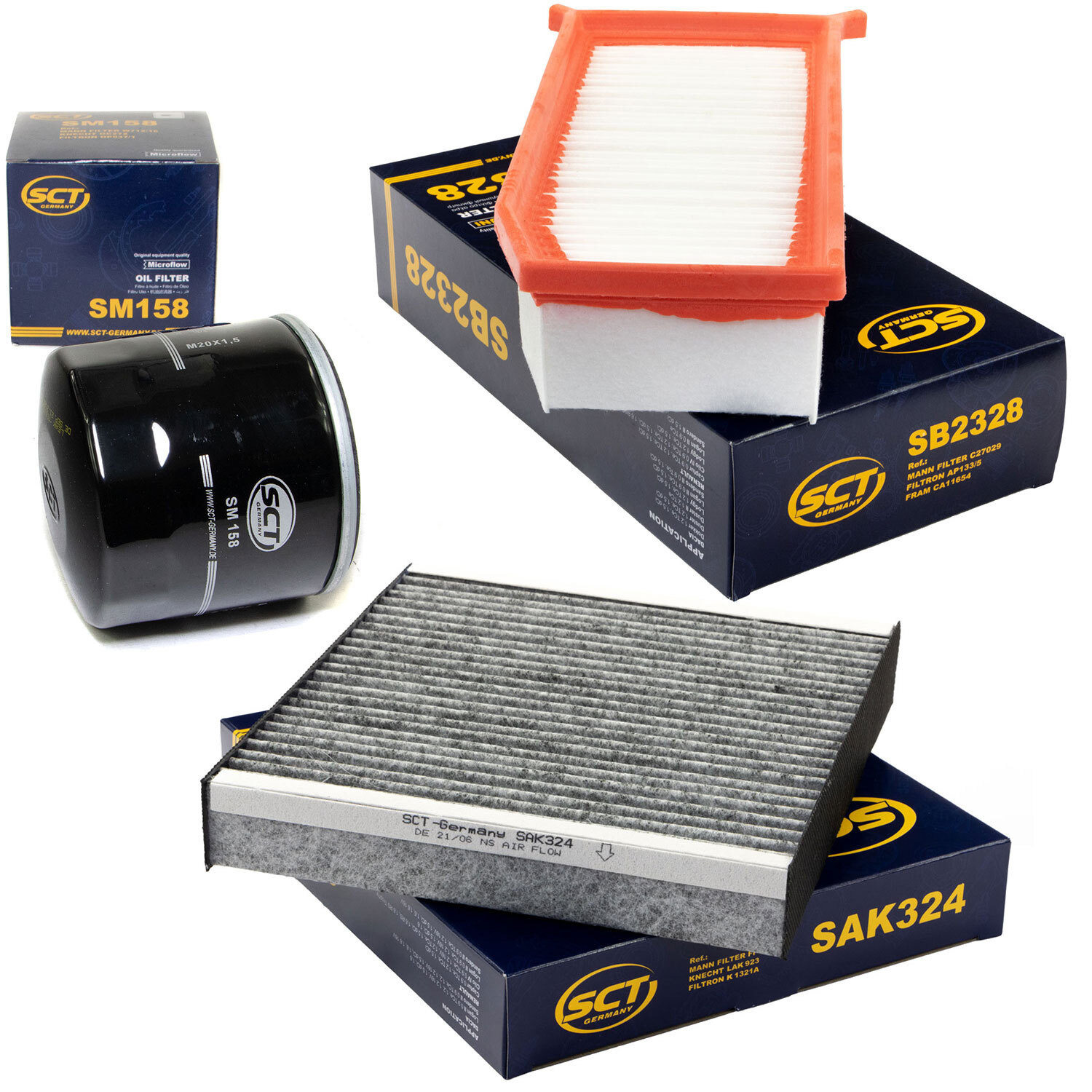 Inspektionspaket Filterset SCT für Dacia Logan Sandero II Renault Clio IV Captur