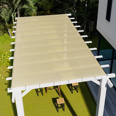 Beige 2-7ft Straight Edge Sun Shade Sail 240GSM Canopy Awning Patio Yard Garden