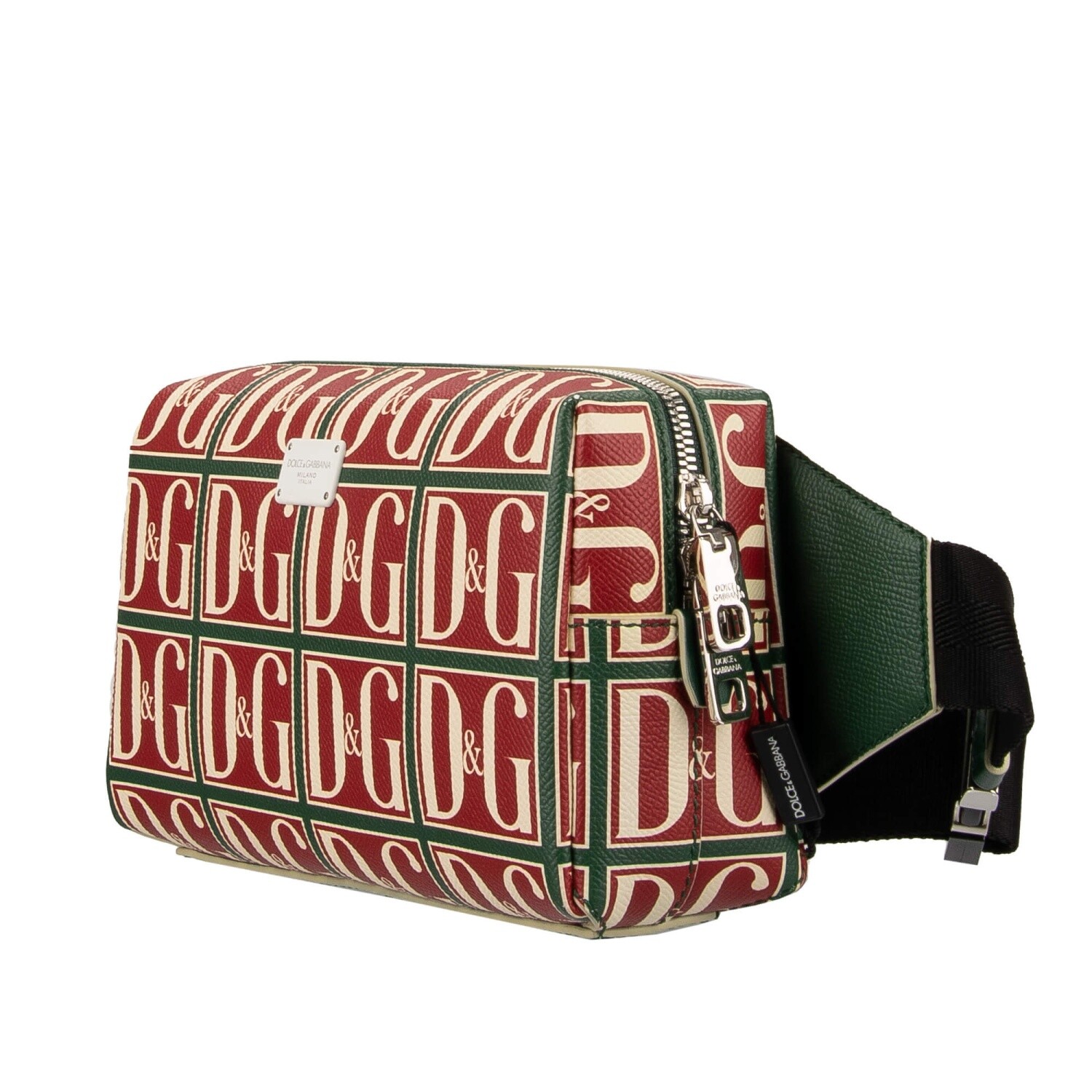 DOLCE & GABBANA D&G Monogram Print Dauphine Leather Waist