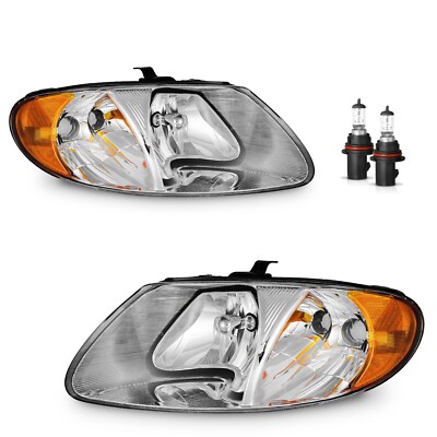 Headlights For 2001-2007 Dodge Grand Caravan Town & Country w/ Bulbs Left+Right