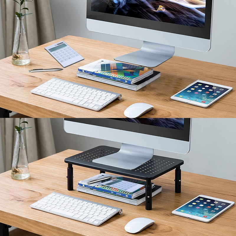 Monitor Stand Riser, Metal Computer Stand, 3 Height Adjustable Screen Riser with