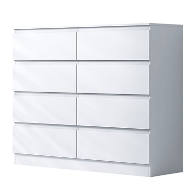 8 Drawer Chest of Drawers Matt White Modern Bedroom Furniture