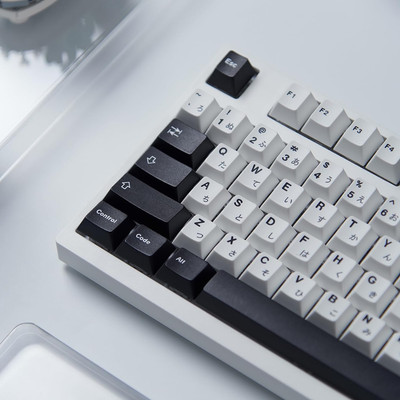 133 Keys Japanese Keycap Cherry Profile Dye Sub PBT Black and White Keycaps Set 