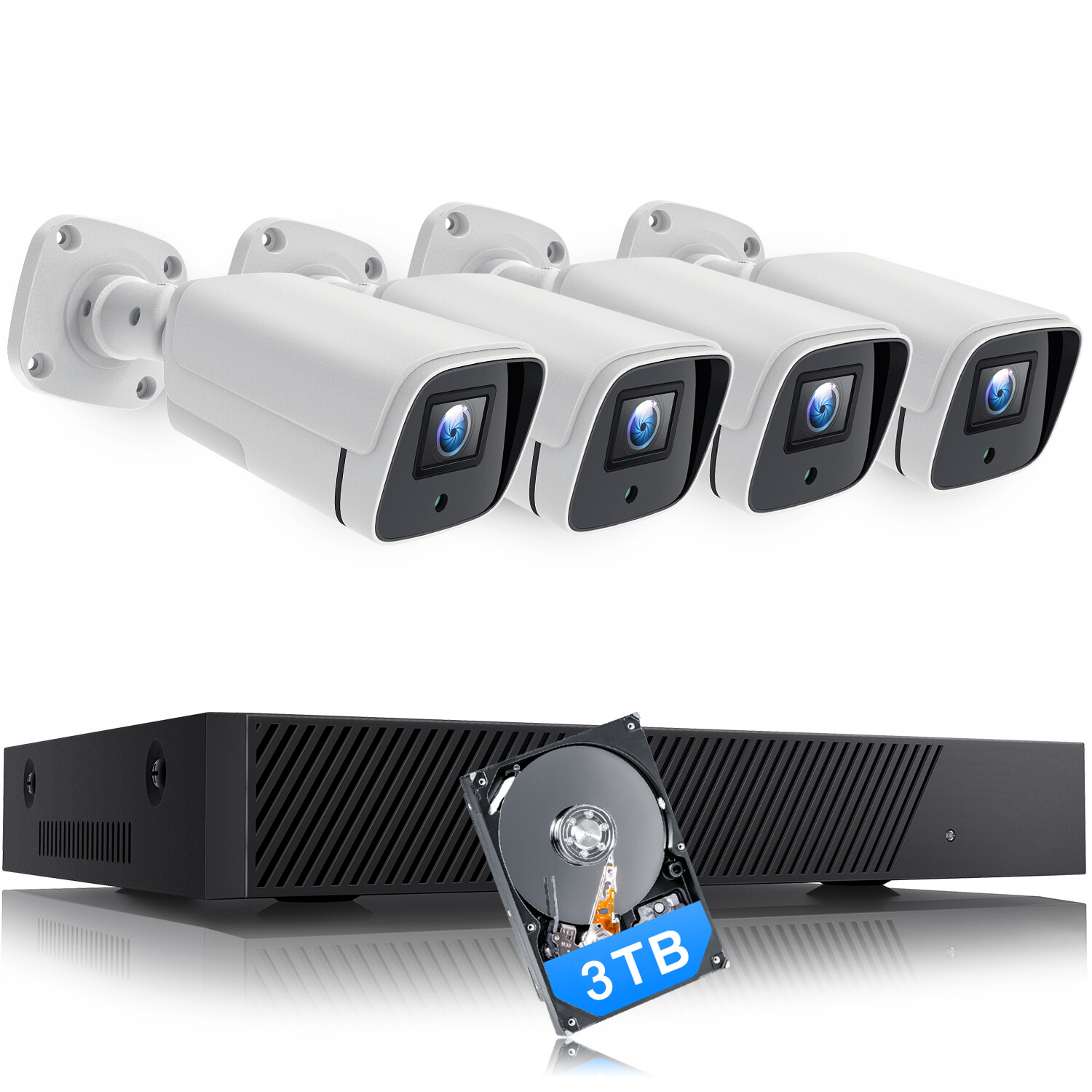 Outdoor H.265 Nvr 8mp Ip Cameras 3tb Hdd
