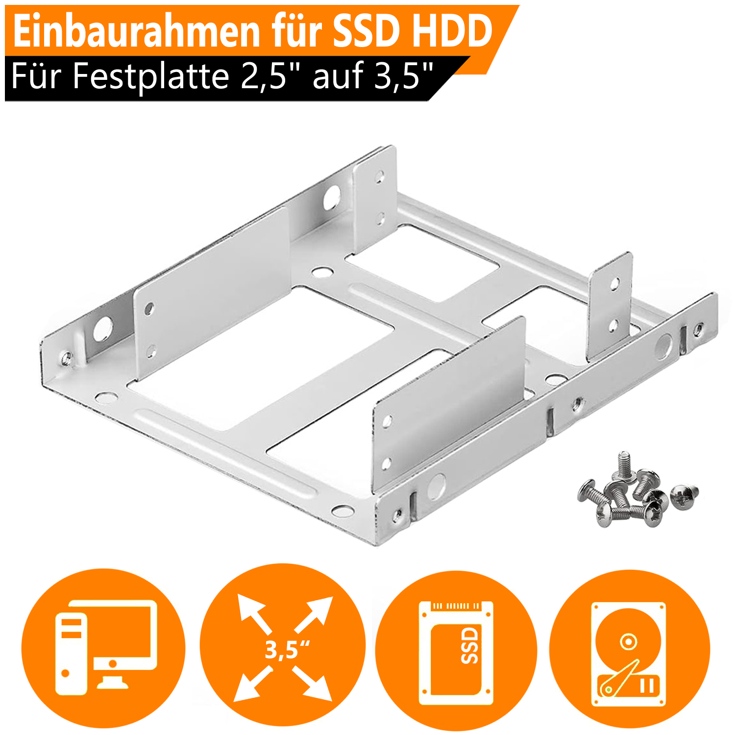Einbaurahmen für SSD HDD Festplatte 2,5