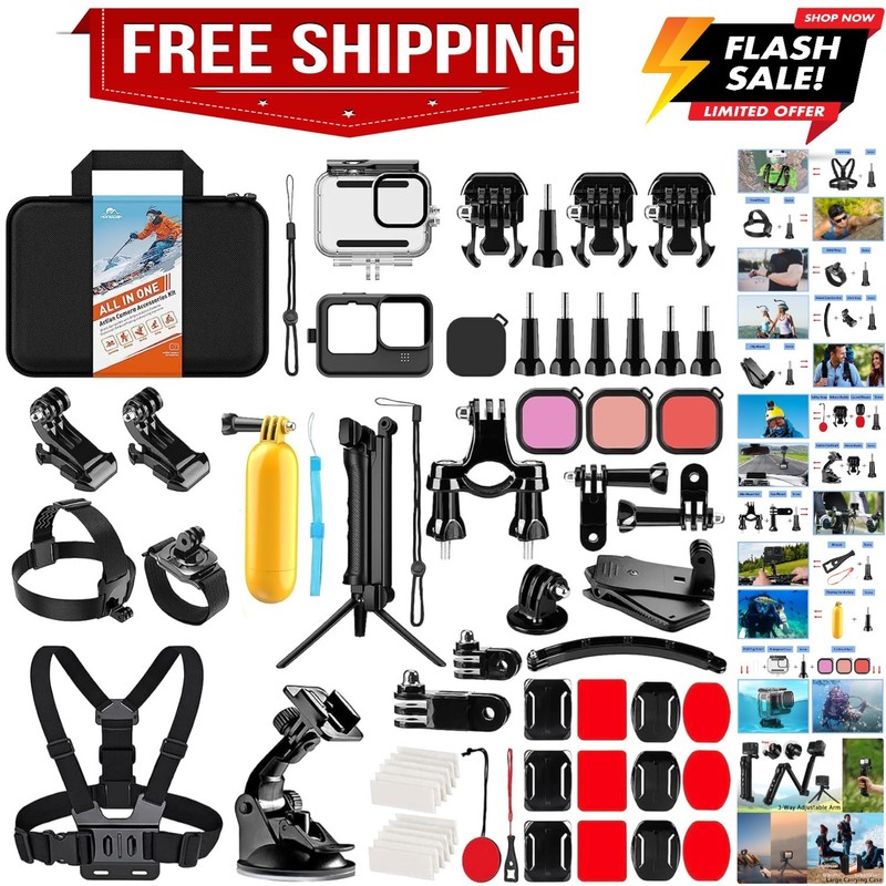 Action Camera Accessories Kit for GoPro Hero 13 12 11