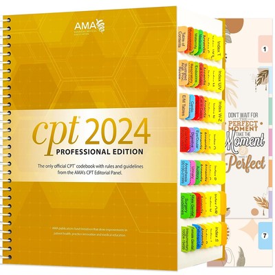 Tabs for CPT 2024 Professional Edition, Color-Coded Laminated Tabs, Markers