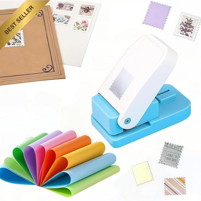Stamp Paper Punch ，9X5Cm Rectangular Postage Stamp Shape Craft Hole Punches ， Po
