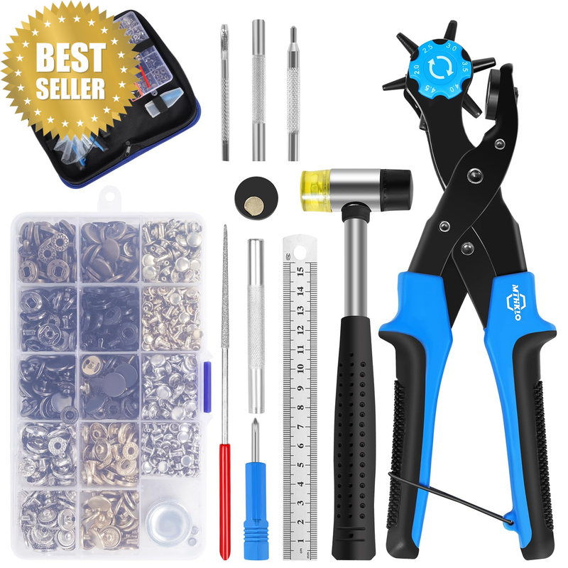 Leather Hole Punch Plier Set,Multi Hole Sizes Hand Tool Kit for Belt, Dog Collar