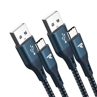 USB C Cable, [2-Pack,3.3ft,QC3.0] Type C Cable Fast Charging -Nylon Braided U...