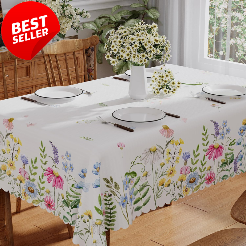 Spring Tablecloth 60x84 Rectangle Floral Waterproof Washable - US