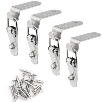 4pcs Stainless Steel 90degree Tool Box Hood Locks Latches Tool Box Hasps Cabinet