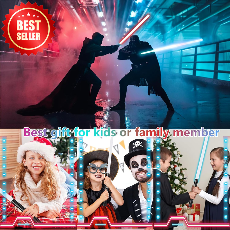 Metal Hilt Light Saber RGB 15 Colors Smooth Swing Type-C Rechargeable US