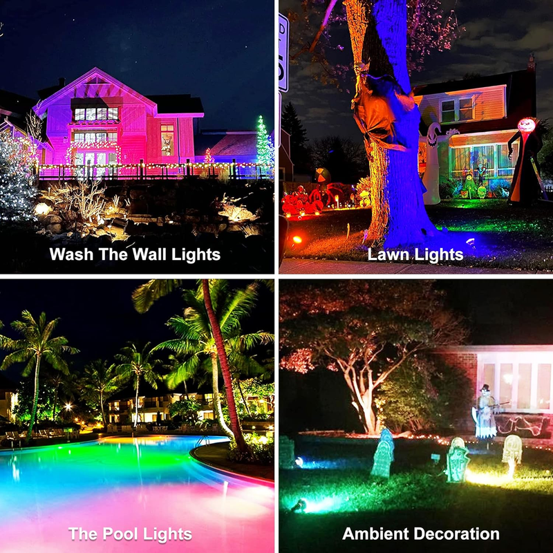 2 Pack PAR38 Flood Light Bulbs Outdoor 30W, LED Color Changing Spotlight Waterpr