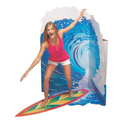 Luau 3D Surfing Cardboard Stand-Up, Luau, Party Decor, 1 Piece