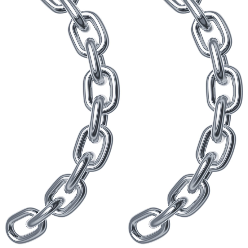 Stainless Steel Chain 5/32 4mm 304 Proof Coil Link Safety Chain 2 Pack 23 Inch
