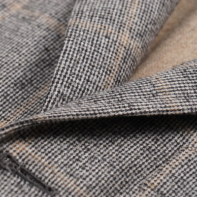 Pre-owned D'avenza Heather Gray Layered Check Soft Wool-cashmere Sport Coat 40r (eu 50)