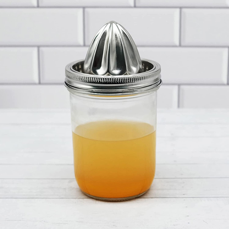 2 Pack Stainless Steel 304 Mason Jar Juicer Lid for 3.38 Inch Wide Mouth. Hand S