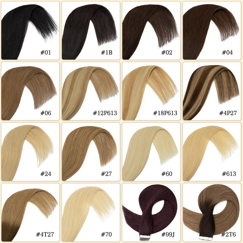 Balayage Tape In 100% Real Remy Human Hair Extensions Skin Weft Thick Full Head