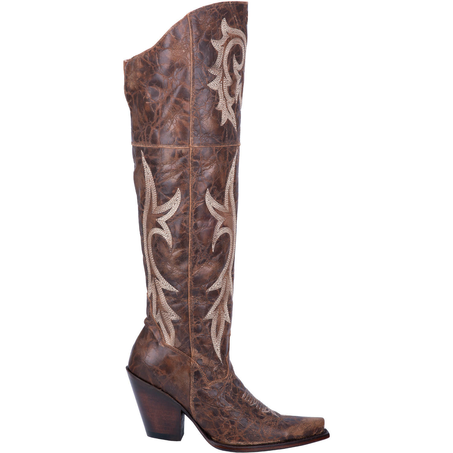 Pre-owned Dan Post Boots Ladies Dan Post Jilted Brown Leather Knee High Western Fashion Boots Dp3709