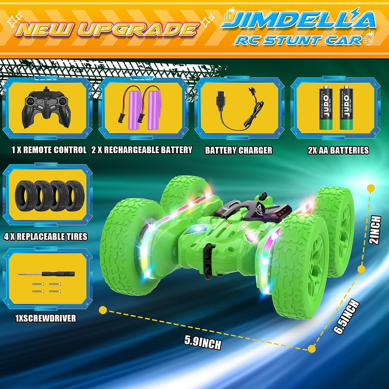 Remote Control Car,RC Cars with sides light strip and Headlights,Double Sided 36