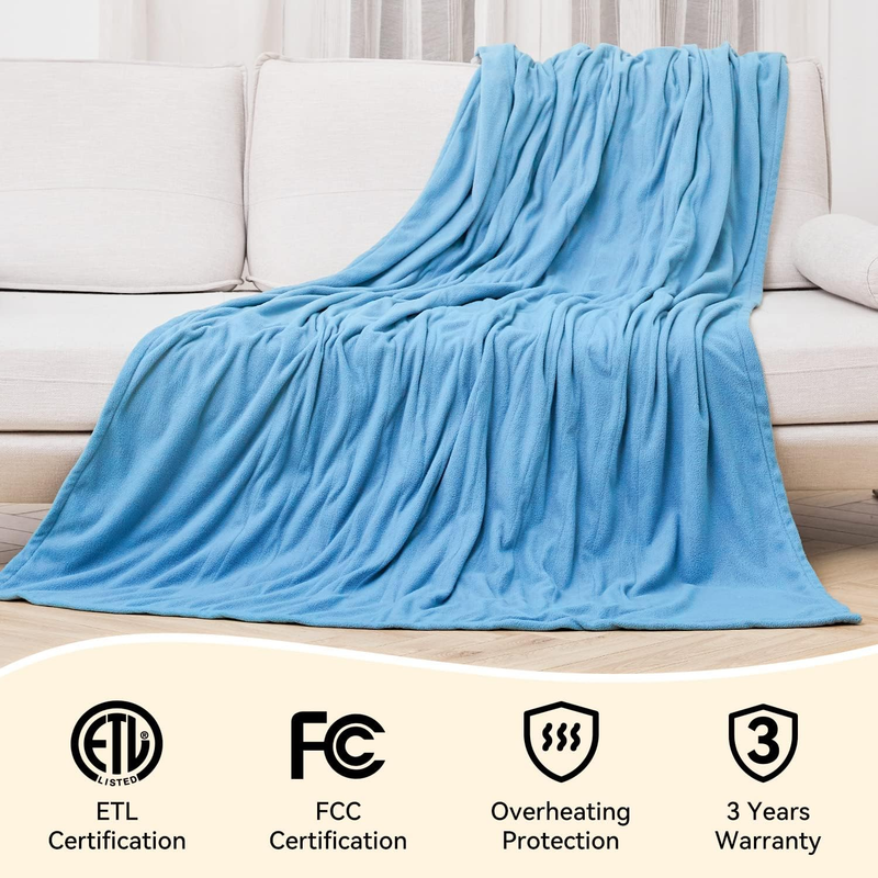 Electric Blanket King Size Dual Control, Polar Fleece Heated Blanket King with F