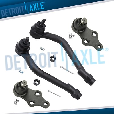 4pc Front Outer Tie Rods Lower Ball Joints for Hyundai Sonata Tucson Kia Optima