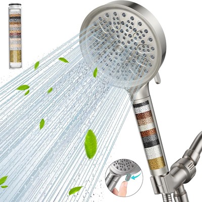 Filtered Shower Head with Handheld, 6 Spray Modes