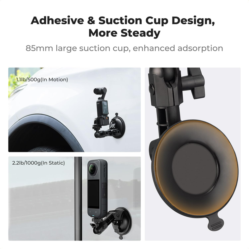 Suction Cup Mount for DJI Osmo Pocket 3, Car Windshield Window Dash Mount Holder