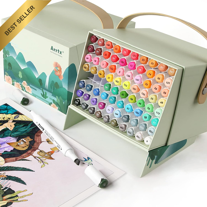 Alcohol Markers ALP 80 Colors,Dual Tips Permanent Drawing Art Markers for Artist