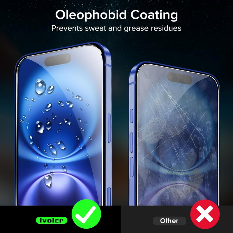 2 Pack Tempered Glass for iPhone 16 / iPhone 15 6.1 Inch Screen Protector with [