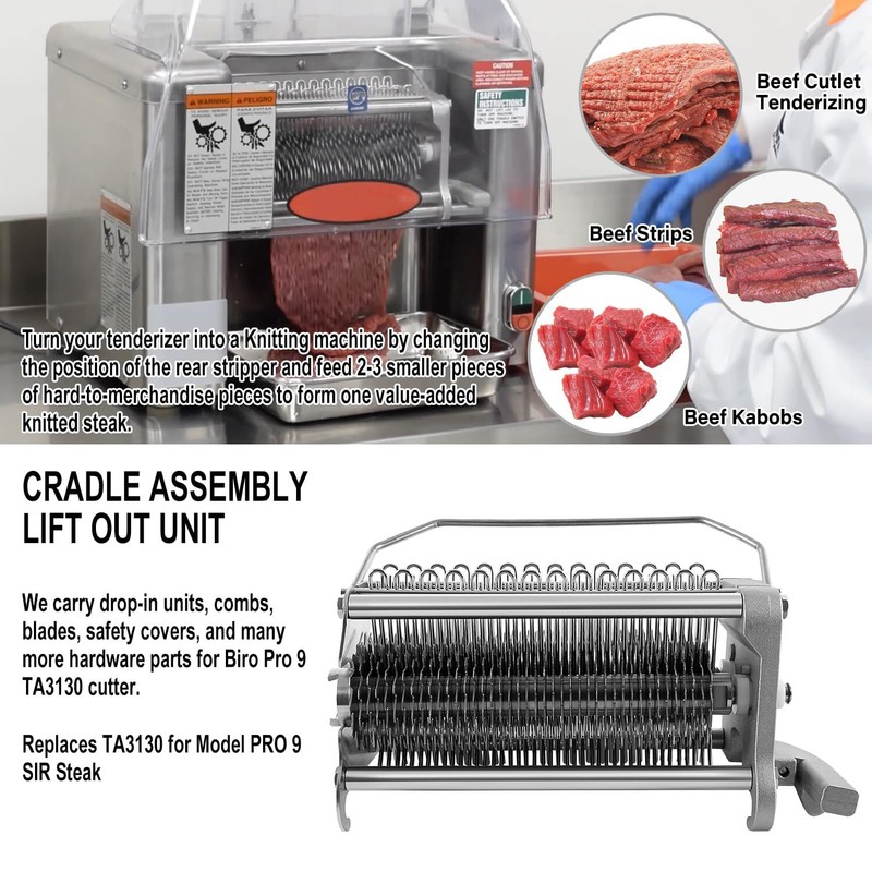 Replaces TA3130 Complete Cradle Assembly Fit for Biro Tenderizer Pro 9 Sir Steak