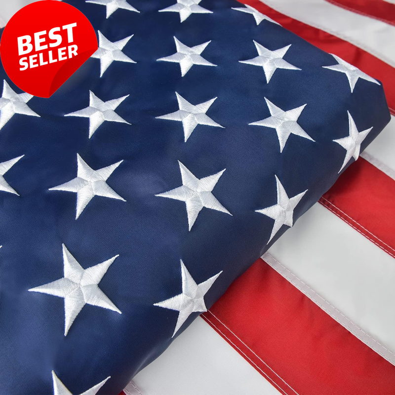 2x3 Ft American Flag USA Outdoor Embroidered Stars Sewn Stripes Brass Grommets