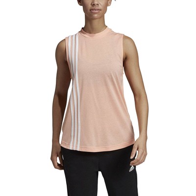 

Женская майка Adidas Glow Pink/White Must Haves с 3 полосками —