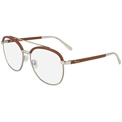 NEW SALVATORE FERRAGAMO SF2195L 704 Gold & Brown Leather