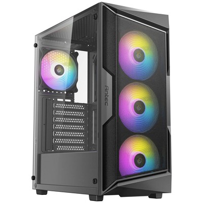AX61 Mid-Tower ATX Gaming Case with Mesh Front Panel, ARGB Fans, Tempered Gla...