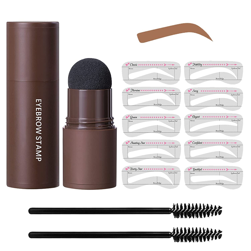 Eyebrow Stamp Brow Kit Shaping Definer Makeup Powder Stencils Set Waterproof US