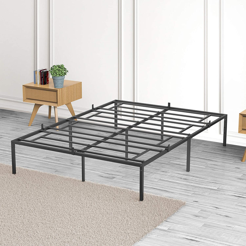 Full Size Bed Frame,14 Inch Black Metal Full Bed Frame,No Box Spring Needed Full