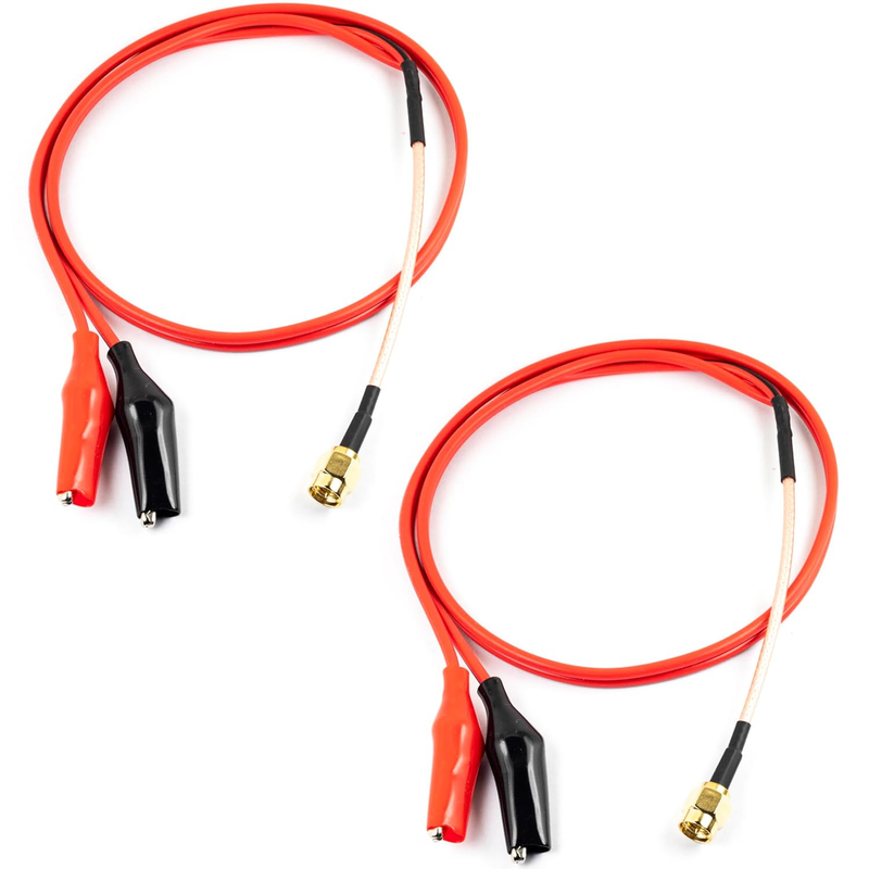 2Pcs SMA Male to Double Alligator Clips Tester Cable RG316 50Cm / 19.5