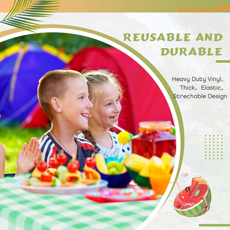 3 Pieces Picnic Table Cover for Kids with Bench Covers Fitted Tablecloth Cover f