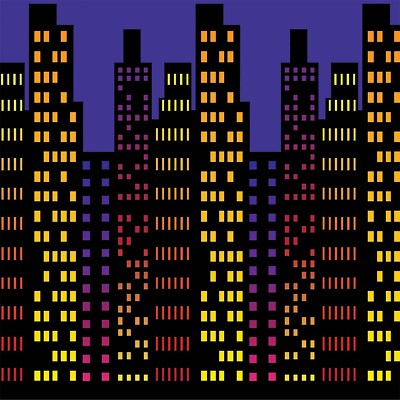Beistle 4' x 30' Cityscape Backdrop 52122
