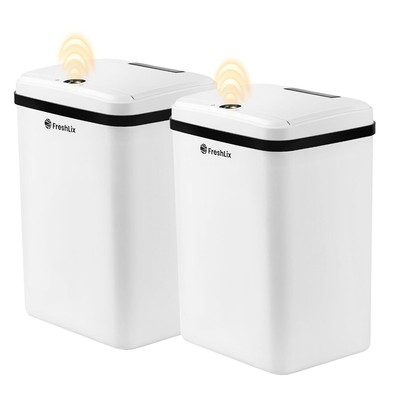 Bathroom Touchless Trash Can 4 Gallon Smart Automatic Motion Sensor Rubbish 2pcs