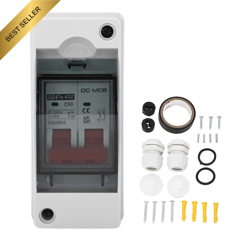 Solar Disconnect Switch 2P 50A DC Circuit Breaker IP65 Water Proof PV Isolator S