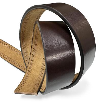 Reversible Belt Strap "NO Buckle" Cowhide Leather Replacement Strap 1-3/8" wide
