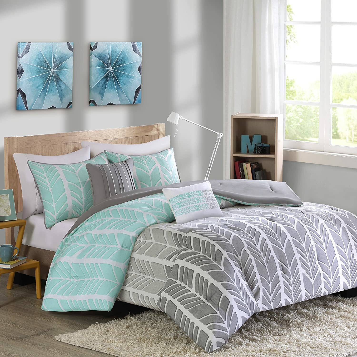Intelligent Design Id10748 Adel Comforter Set Full Queen Aqua