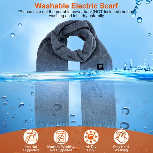 Mens Womens Warm Scarves Wraps Neck Warmer Heating USB Electric Heated Scarf